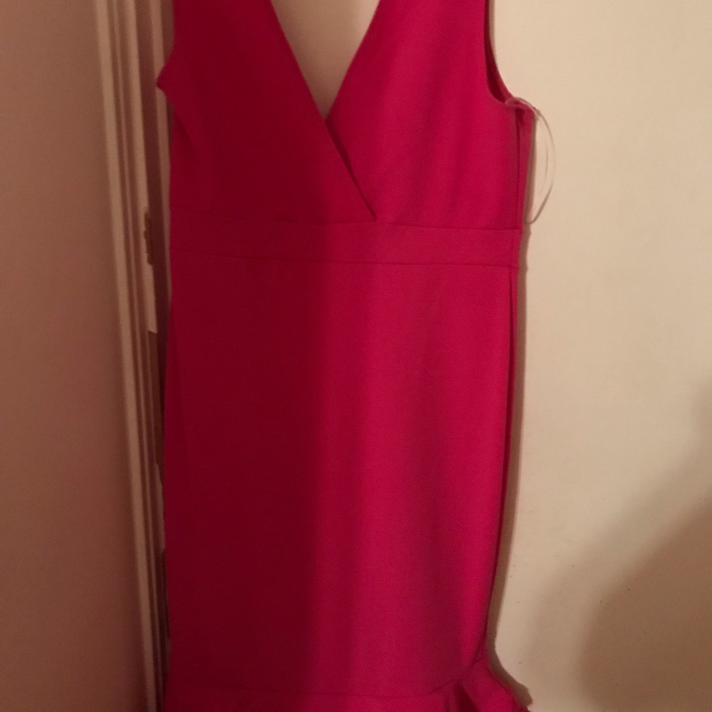 Hot Pink Formal Dress with Ruffle Bottom - Picture 3 of 5